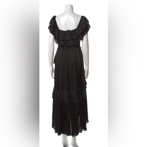 Ulla Johnson Silk Black Ruffled Dress - Picture 4 of 7